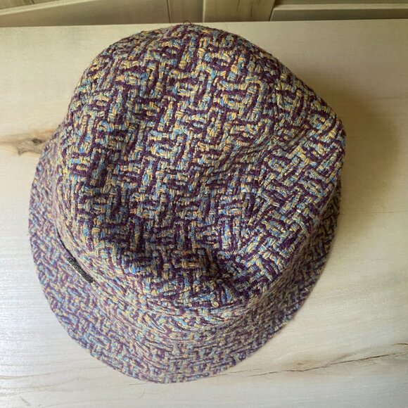 Betmar NY Purple Tweed Wool Blend Woven Bucket Hat Rhinestone Y2K classic Preppy - Picture 5 of 11